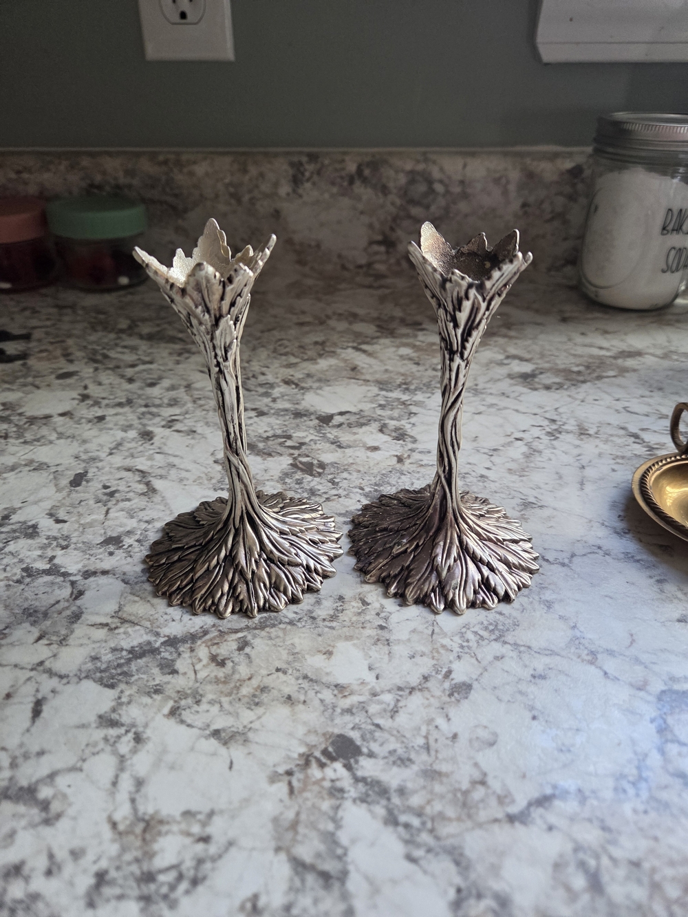 Grey Goose Pewter Tea Light Candle Holders Set Of 2 Vintage